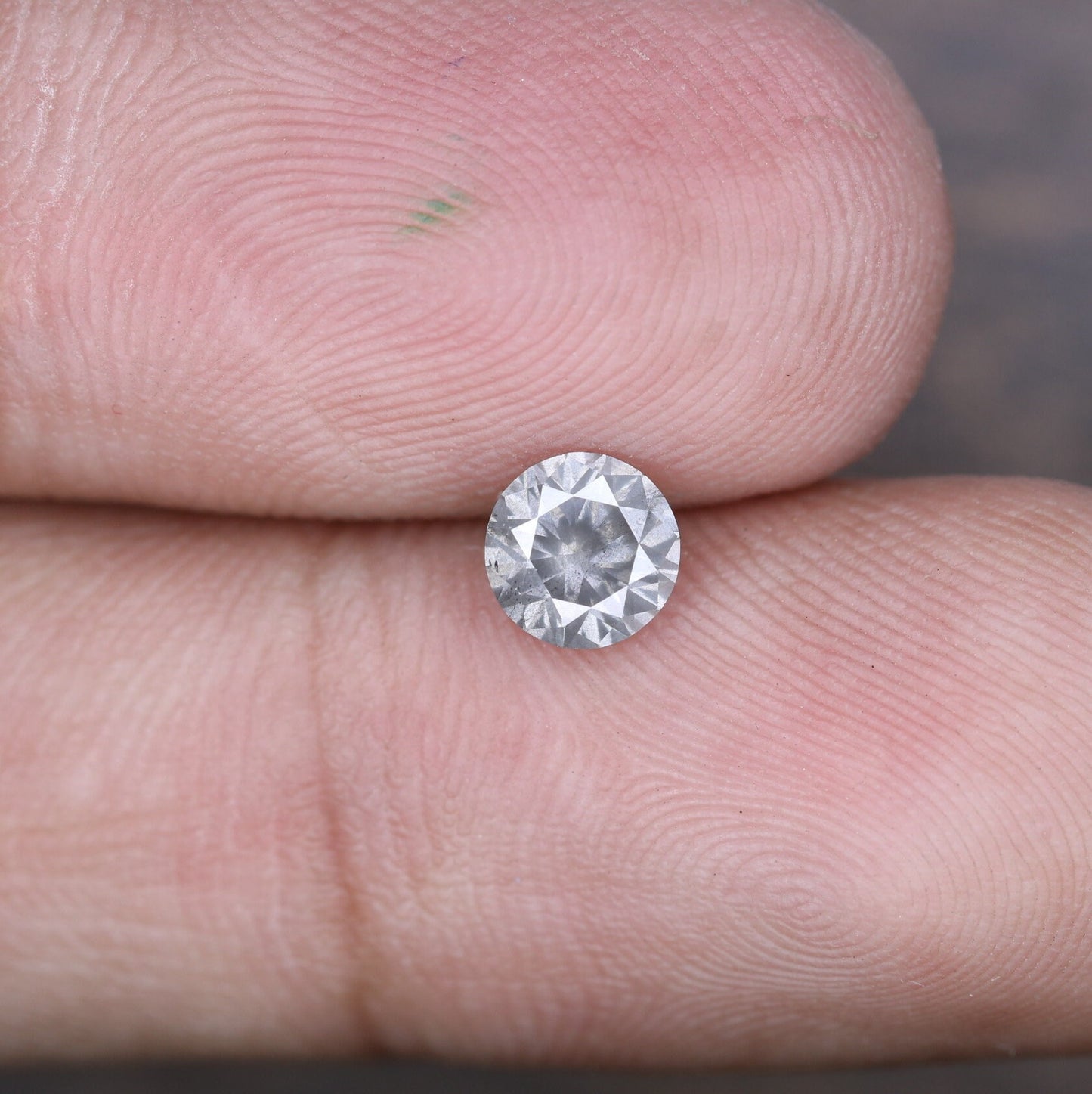 0.61 Carat Salt and Pepper Round Brilliant Cut Natural Diamond | Loose Round Galaxy Diamond | Ideal for Custom Gold Rings or Gifts for Wife