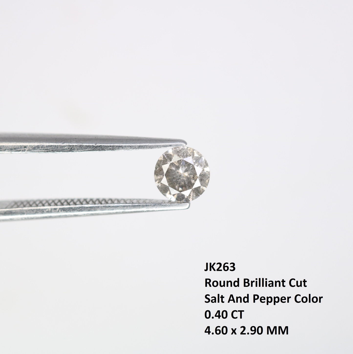 0.40 Carat Natural Salt and Pepper Loose Diamond for Solitaire Wedding Ring | Perfect Gift for Wife, Girlfriend, or Daughter