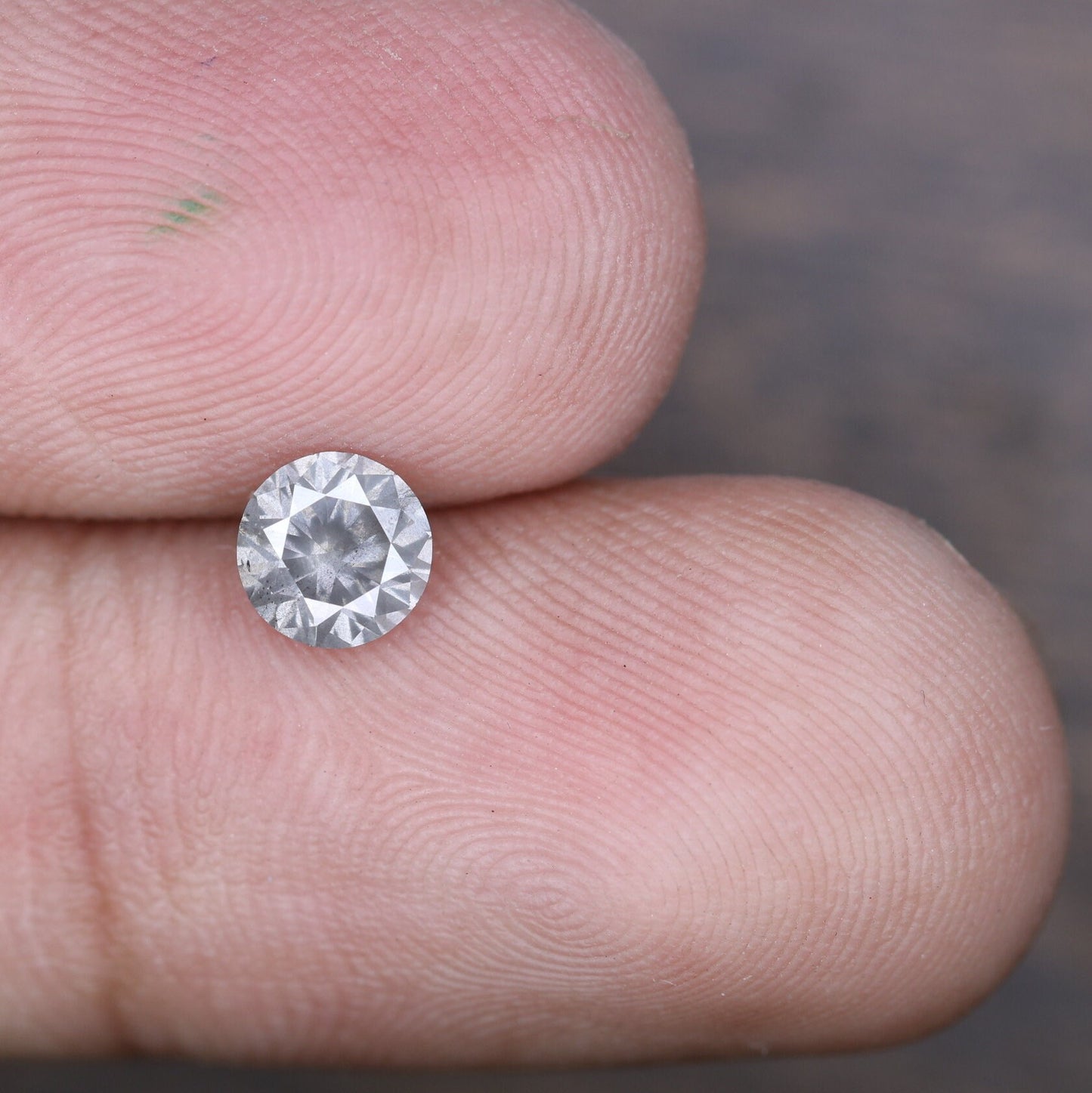 0.61 Carat Salt and Pepper Round Brilliant Cut Natural Diamond | Loose Round Galaxy Diamond | Ideal for Custom Gold Rings or Gifts for Wife