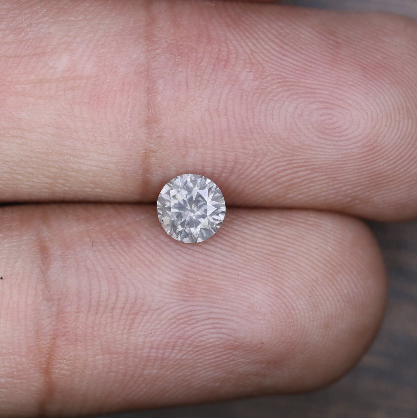 0.61 Carat Salt and Pepper Round Brilliant Cut Natural Diamond | Loose Round Galaxy Diamond | Ideal for Custom Gold Rings or Gifts for Wife