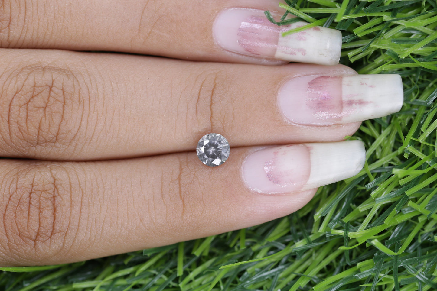 0.61 Carat Salt and Pepper Round Brilliant Cut Natural Diamond | Loose Round Galaxy Diamond | Ideal for Custom Gold Rings or Gifts for Wife