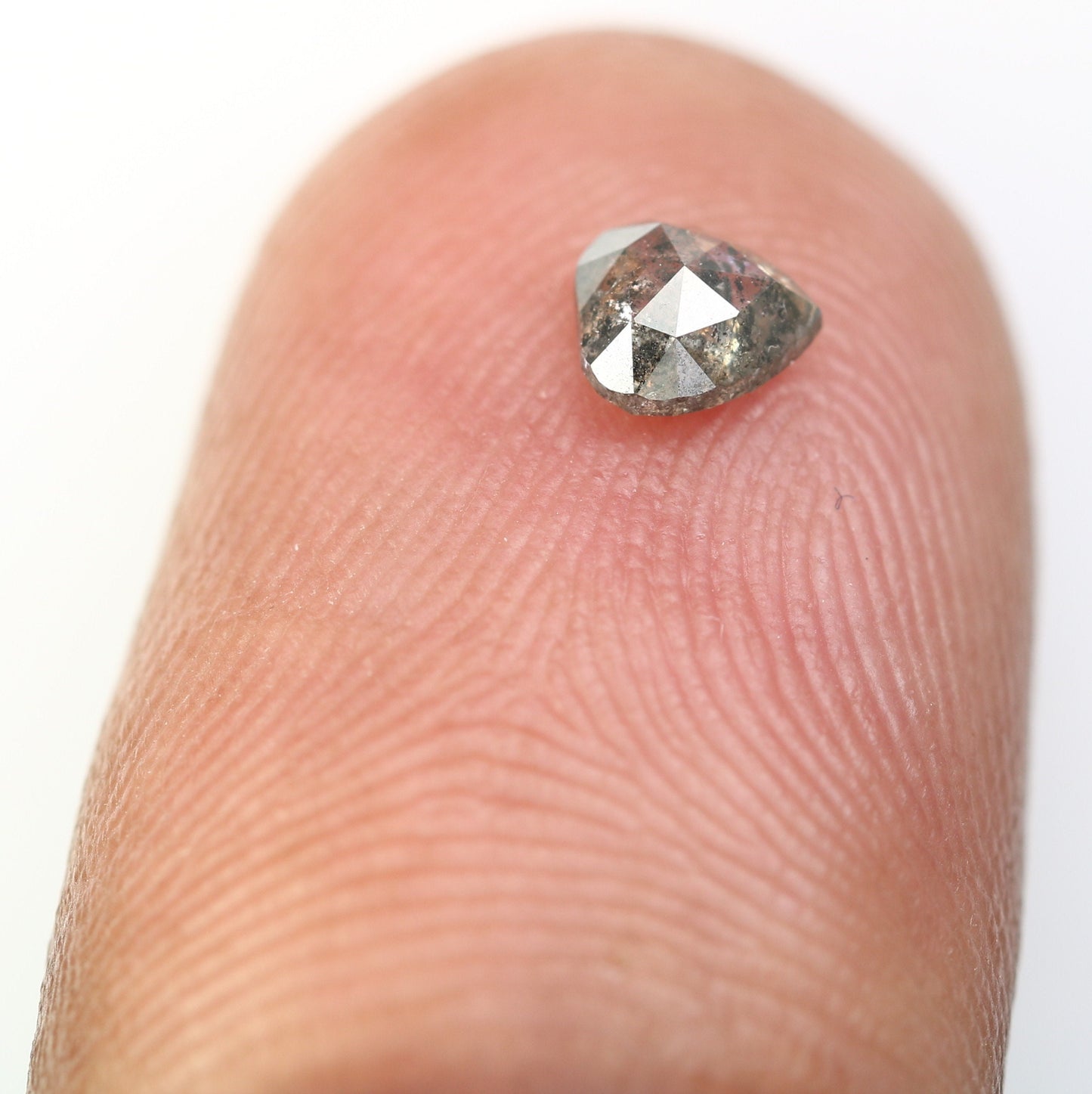 0.41 CT Heart Shaped Salt and Pepper Diamond For Engagement RingFor Gold Ring Diamonds
