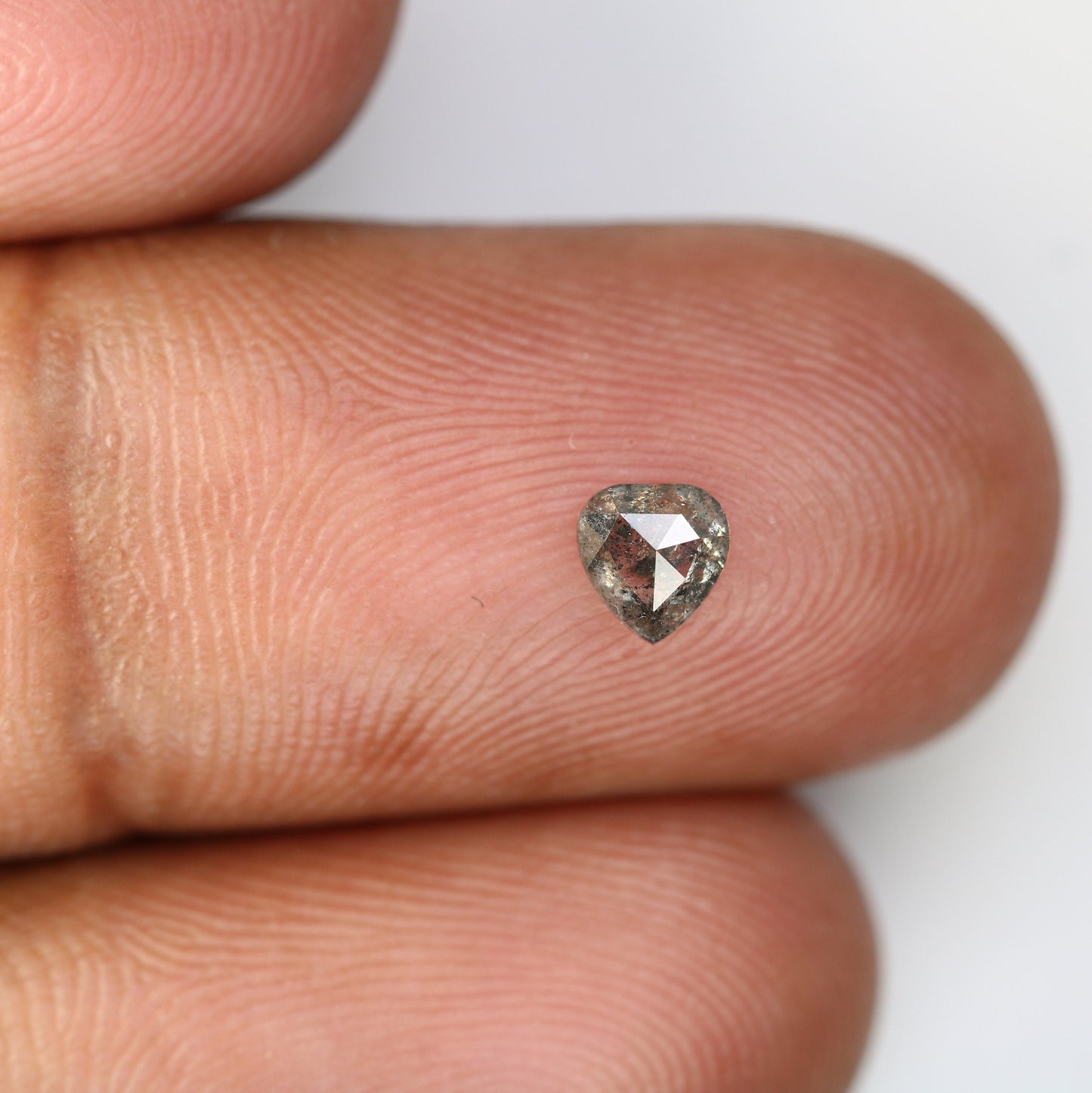 0.41 CT Heart Shaped Salt and Pepper Diamond For Engagement RingFor Gold Ring Diamonds