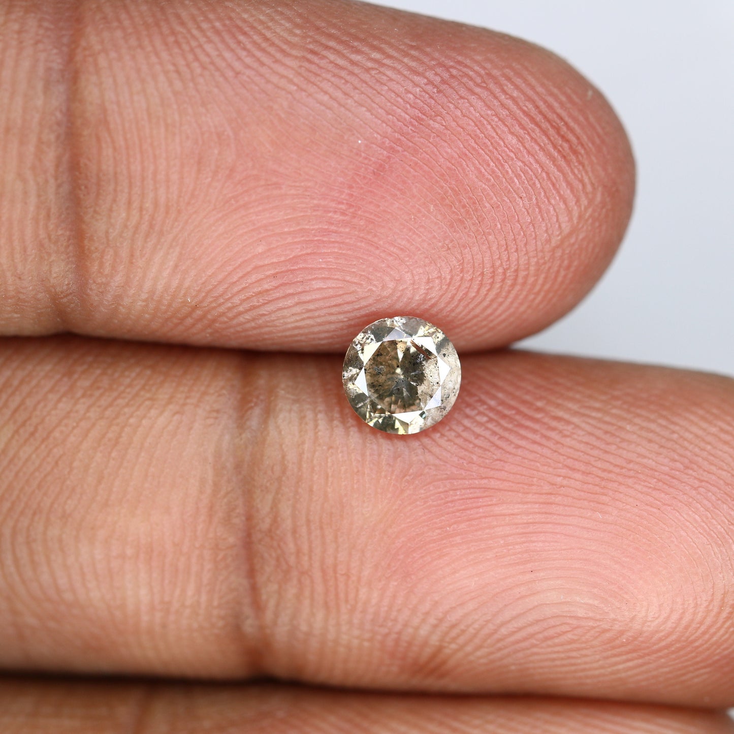 0.69 Carat Round Brilliant Cut Salt and Pepper Diamond | Loose Natural Diamond for Gold Engagement Rings | Unique Custom Jewelry Design