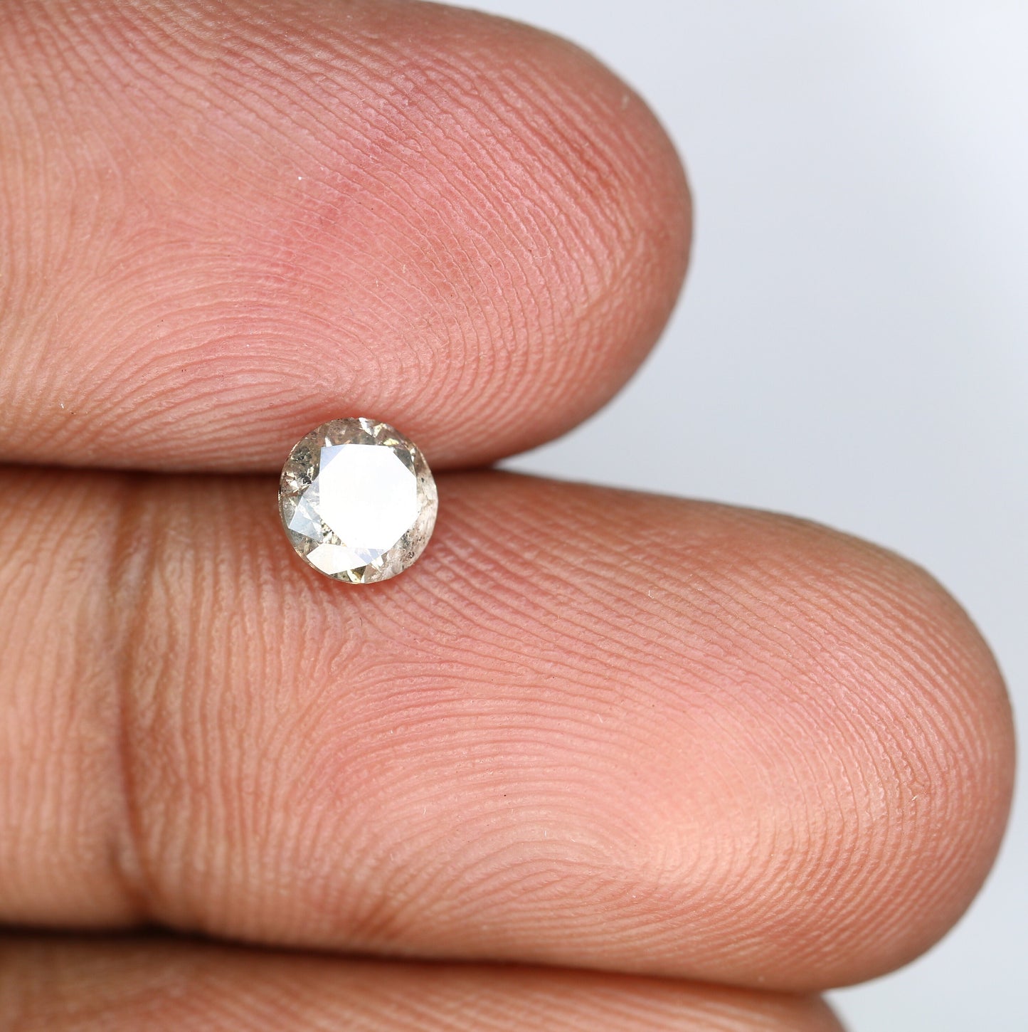 0.69 Carat Round Brilliant Cut Salt and Pepper Diamond | Loose Natural Diamond for Gold Engagement Rings | Unique Custom Jewelry Design