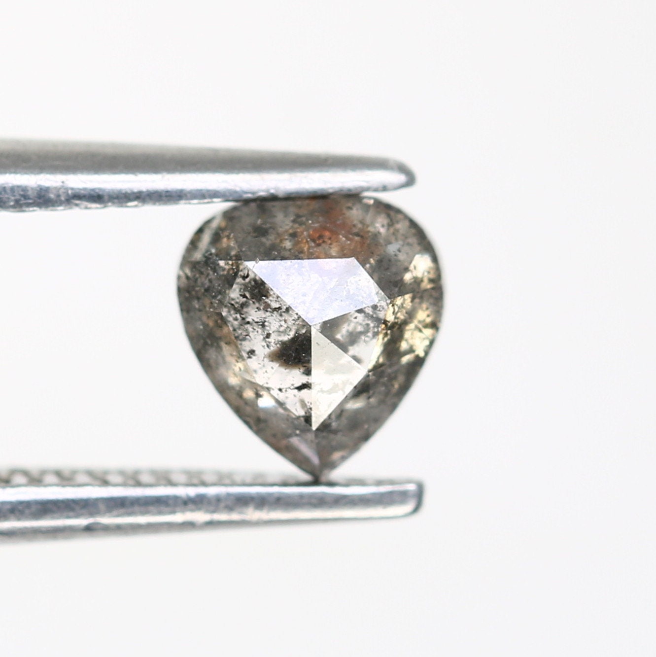 0.41 CT Heart Shaped Salt and Pepper Diamond For Engagement RingFor Gold Ring Diamonds