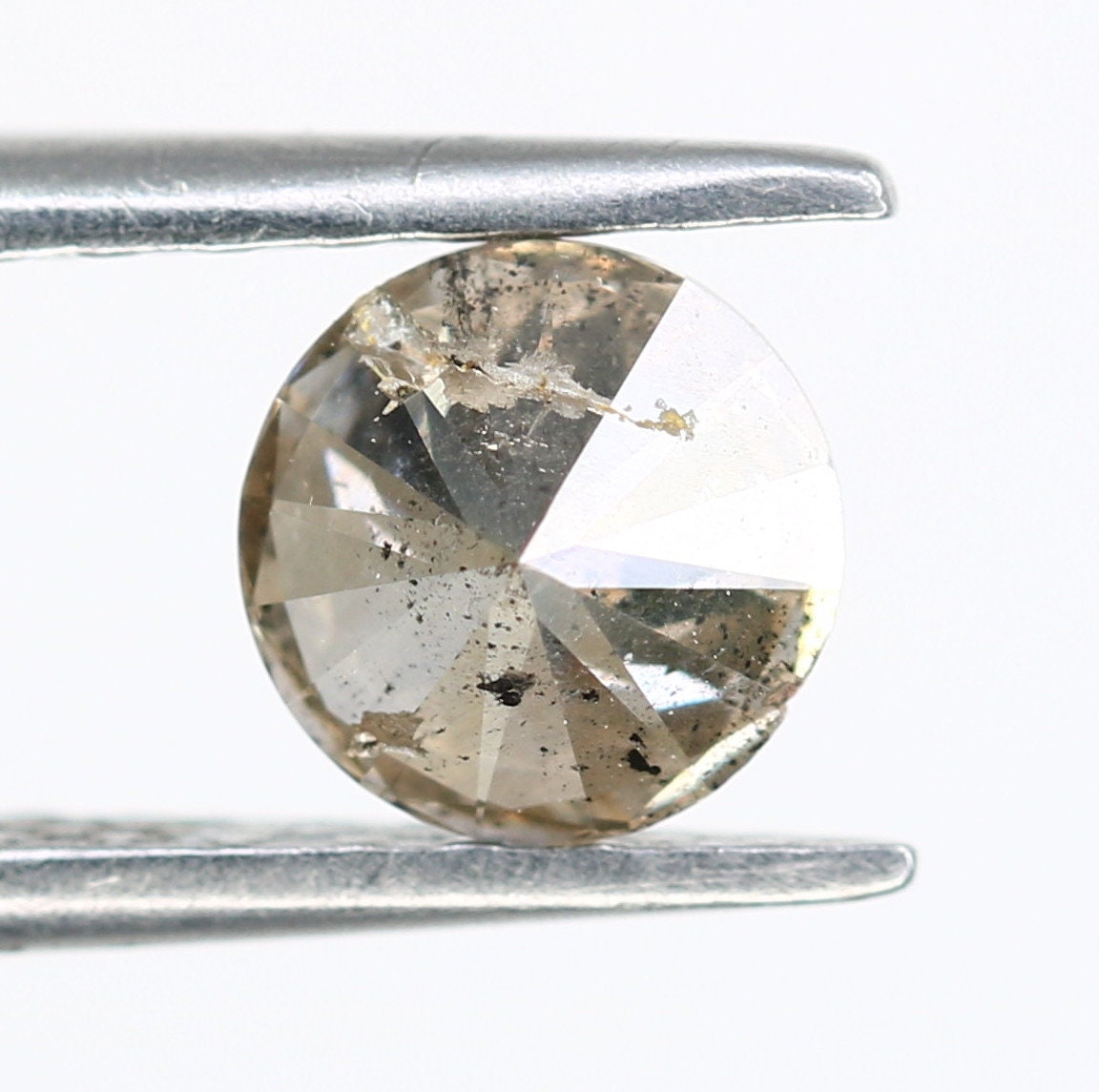 0.69 Carat Round Brilliant Cut Salt and Pepper Diamond | Loose Natural Diamond for Gold Engagement Rings | Unique Custom Jewelry Design