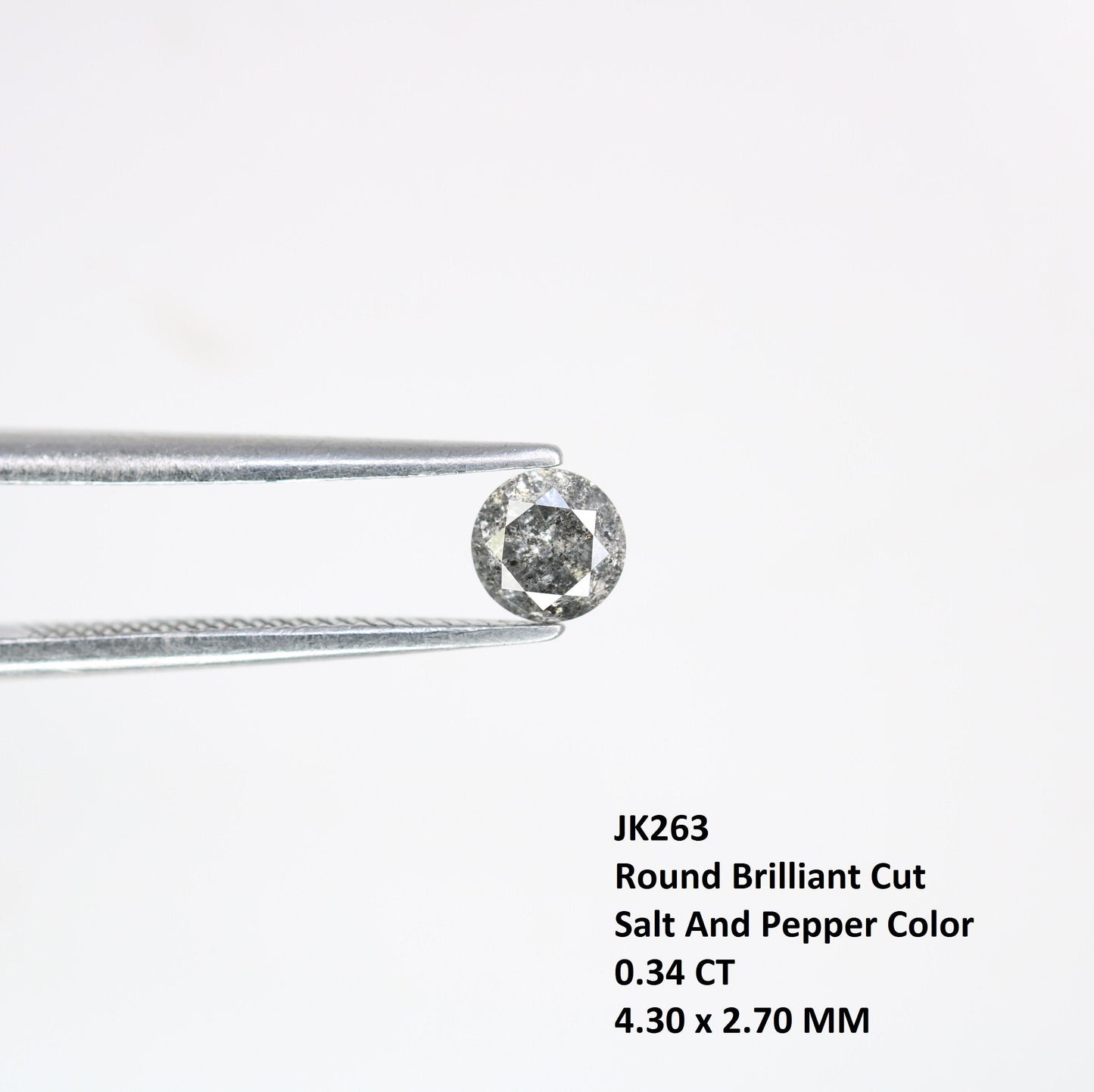 0.34 Carat Loose Natural Salt and Pepper Fancy Round Cut Diamond | Ideal for Rings and Custom Jewelry Designs