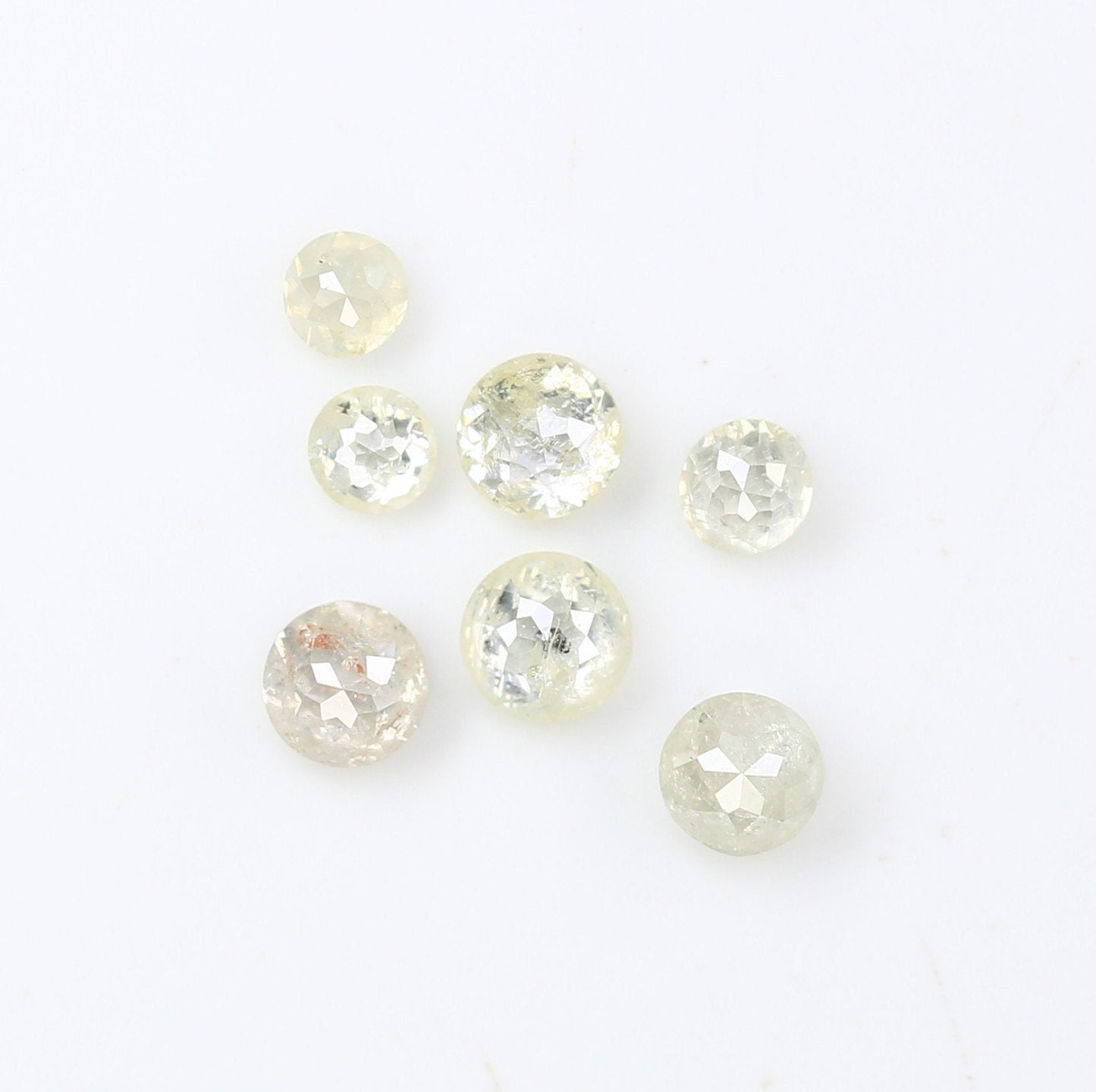0.46 TCW Yellow Rose Cut Round Natural Galaxy Real Diamond For Promise Ring ll Gift For Girlfriend ll Proposal RingFor Gold Ring Diamonds