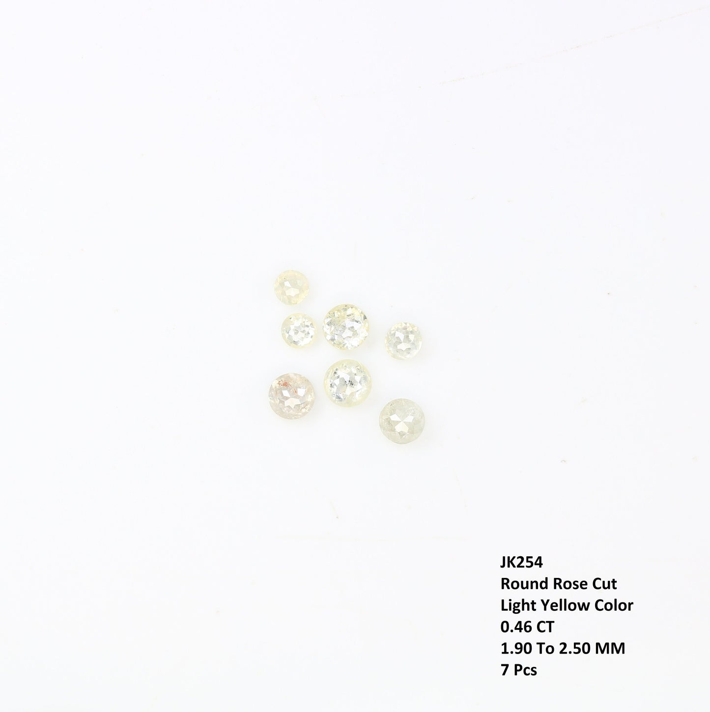 0.46 TCW Yellow Rose Cut Round Natural Galaxy Real Diamond For Promise Ring ll Gift For Girlfriend ll Proposal RingFor Gold Ring Diamonds