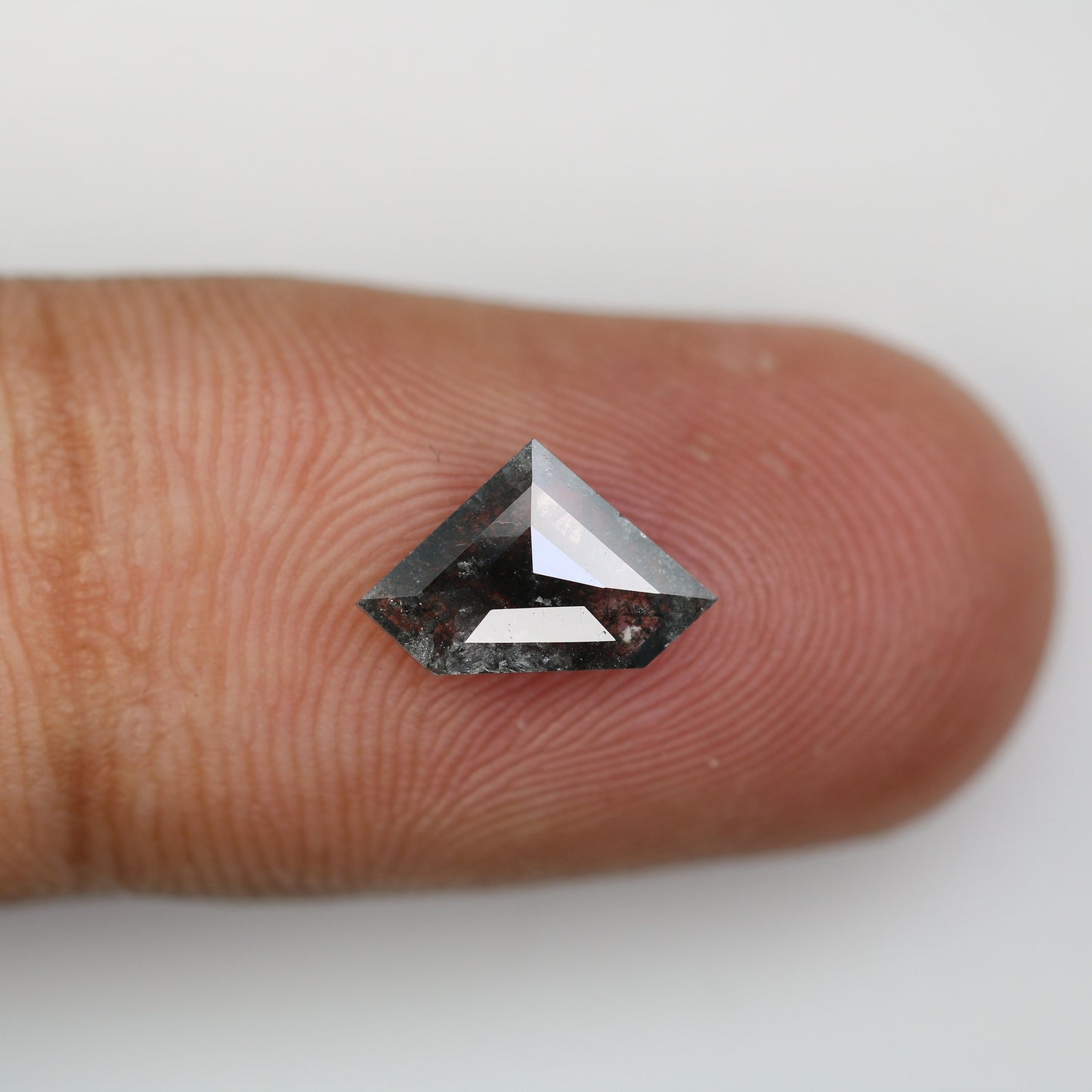 0.96 CT Salt and Pepper Diamond Shield Cut For handmade necklace pendant Black/Grey crystal Diamond for Engagement Ring Anniversary Gift