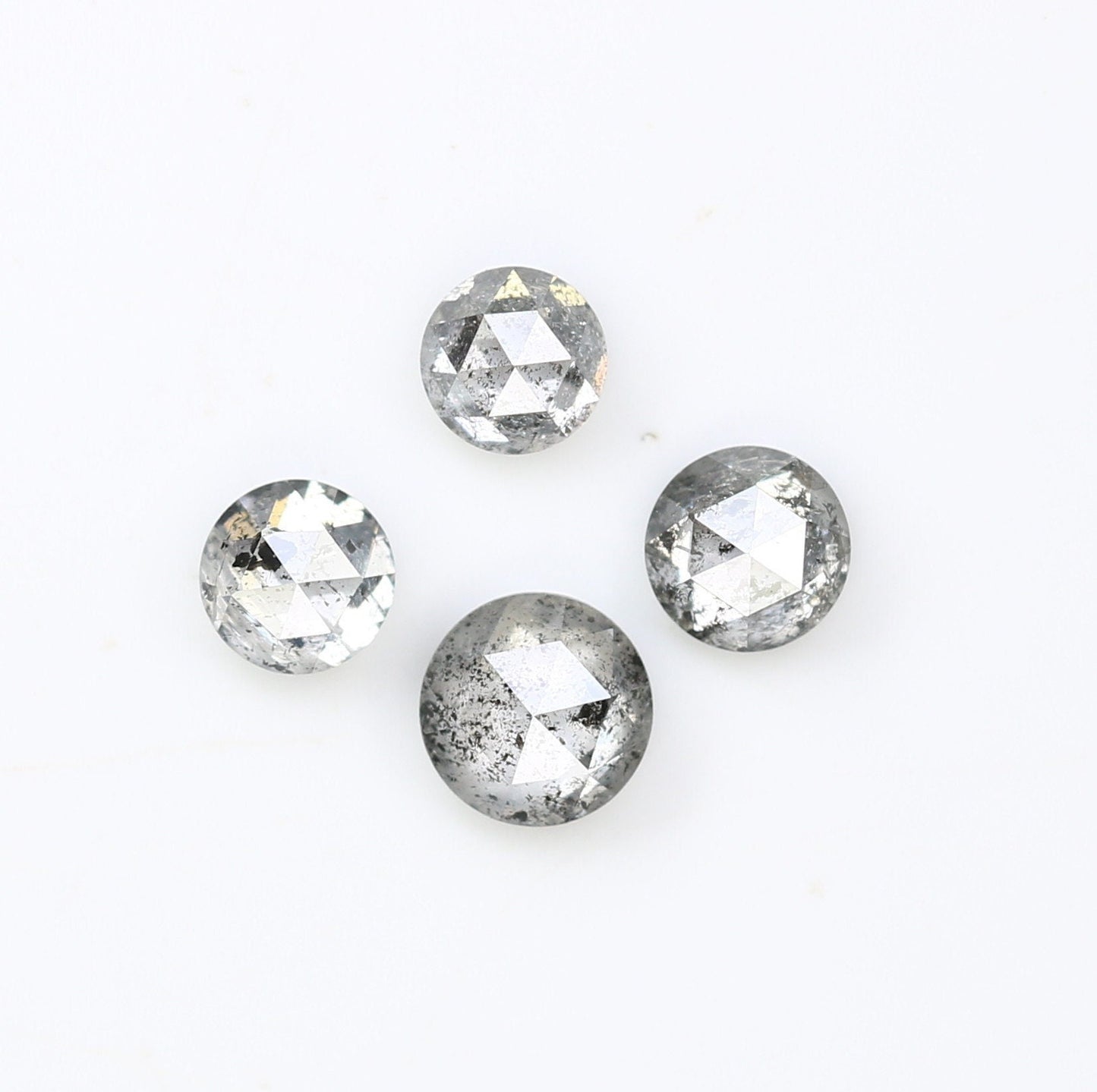 0.66 CT Salt and Pepper Rose Cut Round Diamond For Wedding Necklace l Wedding Anniversary GiftFor Gold Ring Diamonds