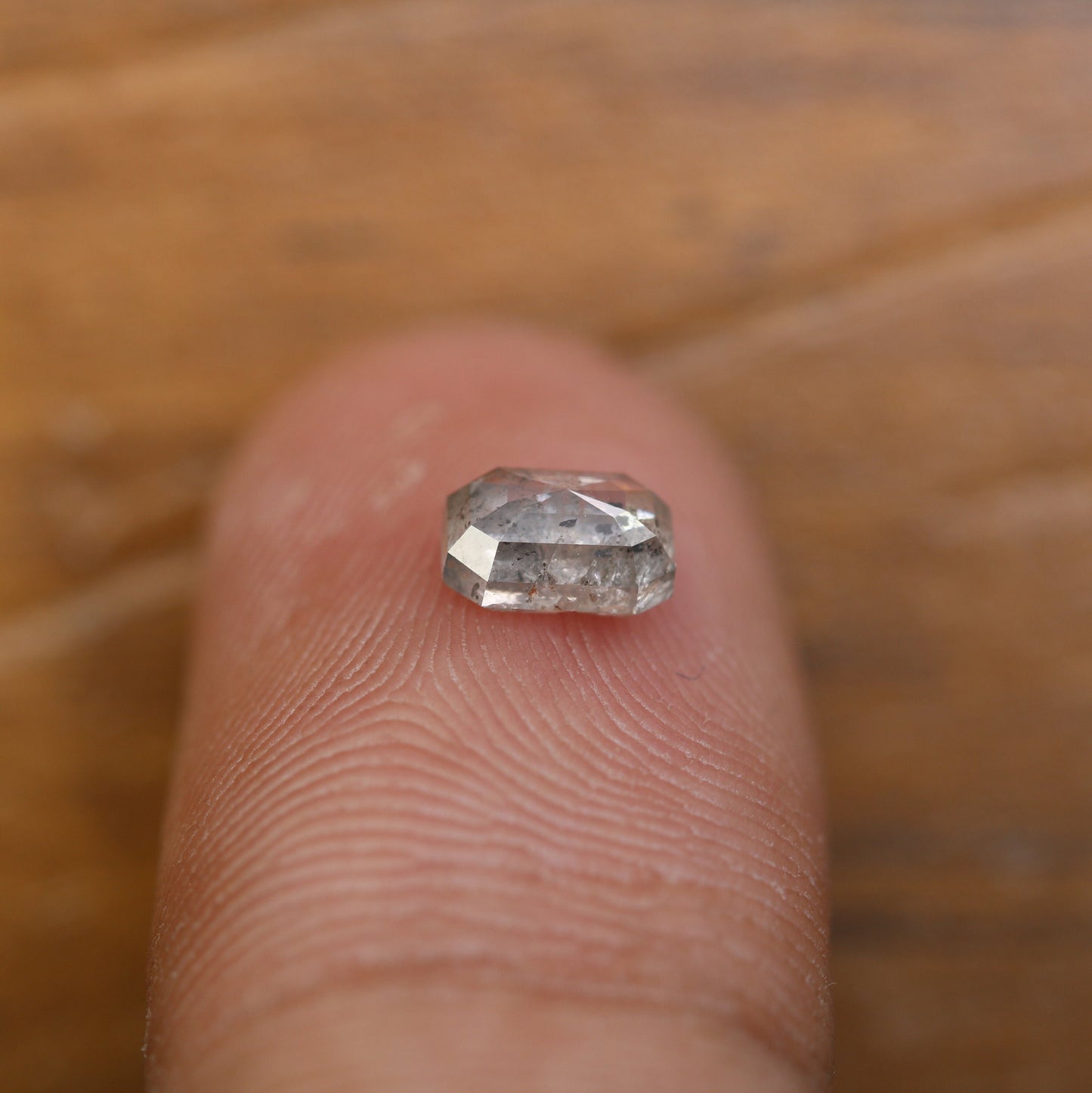 0.86 CT Salt and Pepper Emerald Shape Diamond - Natural Loose Emerald Cut Diamond - Emerald Engagement Ring - LABORDAY Offer