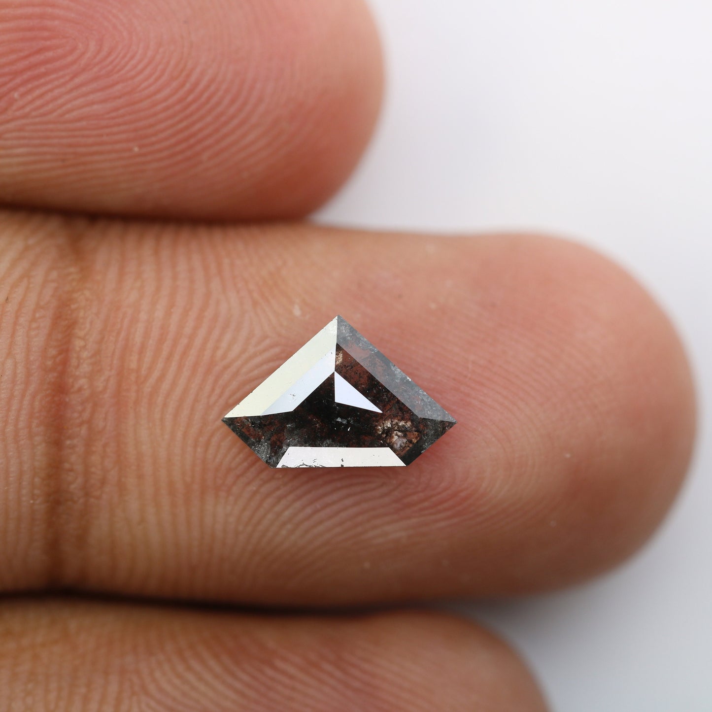 0.96 CT Salt and Pepper Diamond Shield Cut For handmade necklace pendant Black/Grey crystal Diamond for Engagement Ring Anniversary Gift