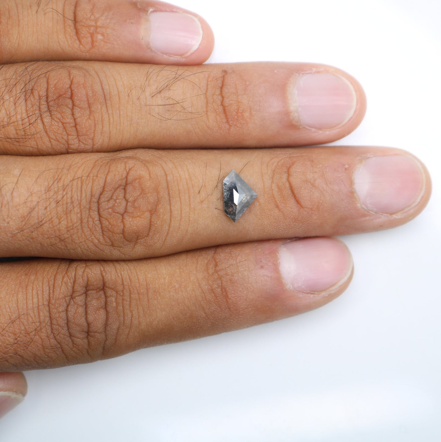 0.96 CT Salt and Pepper Diamond Shield Cut For handmade necklace pendant Black/Grey crystal Diamond for Engagement Ring Anniversary Gift