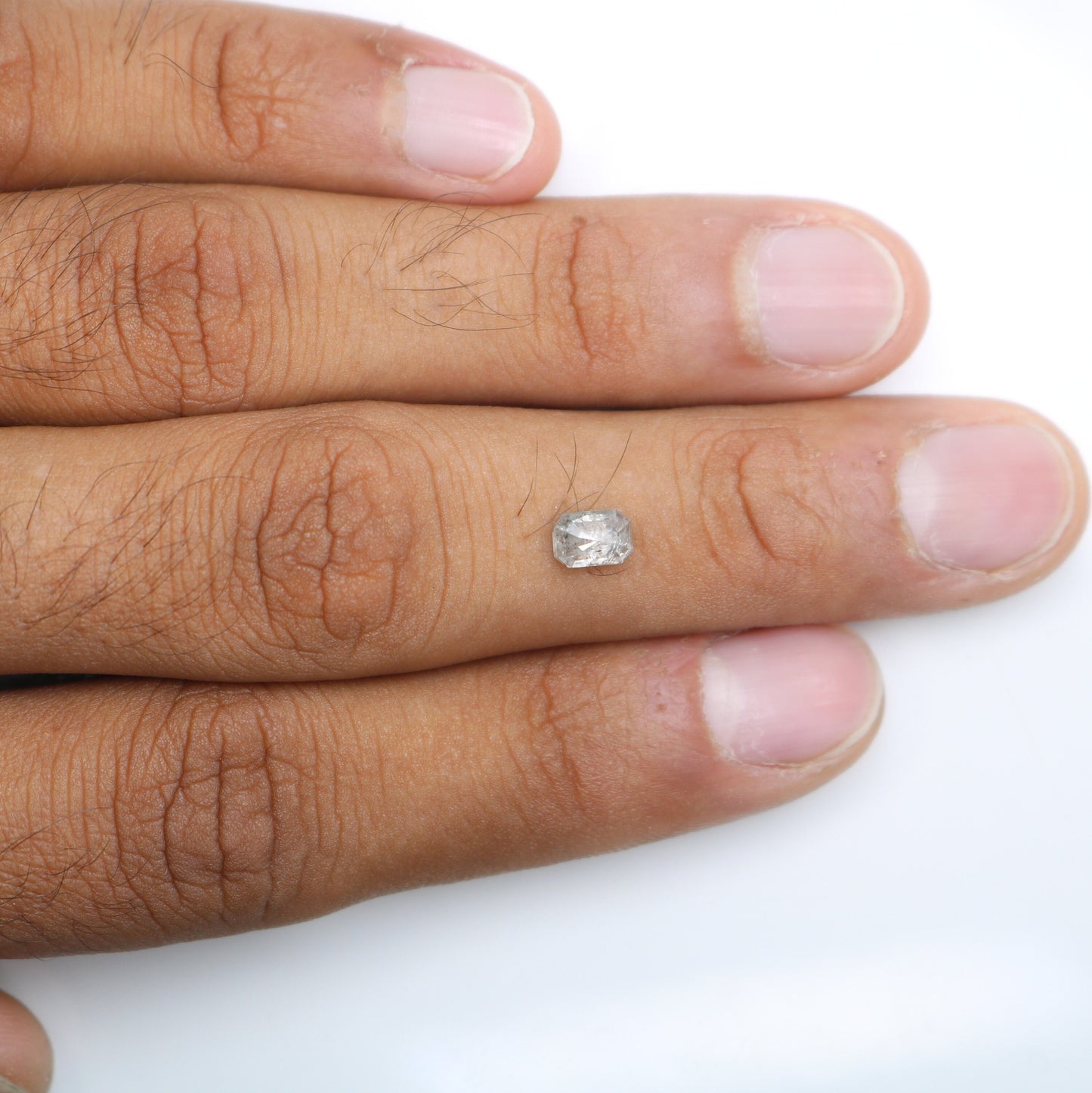 0.86 CT Salt and Pepper Emerald Shape Diamond - Natural Loose Emerald Cut Diamond - Emerald Engagement Ring - LABORDAY Offer