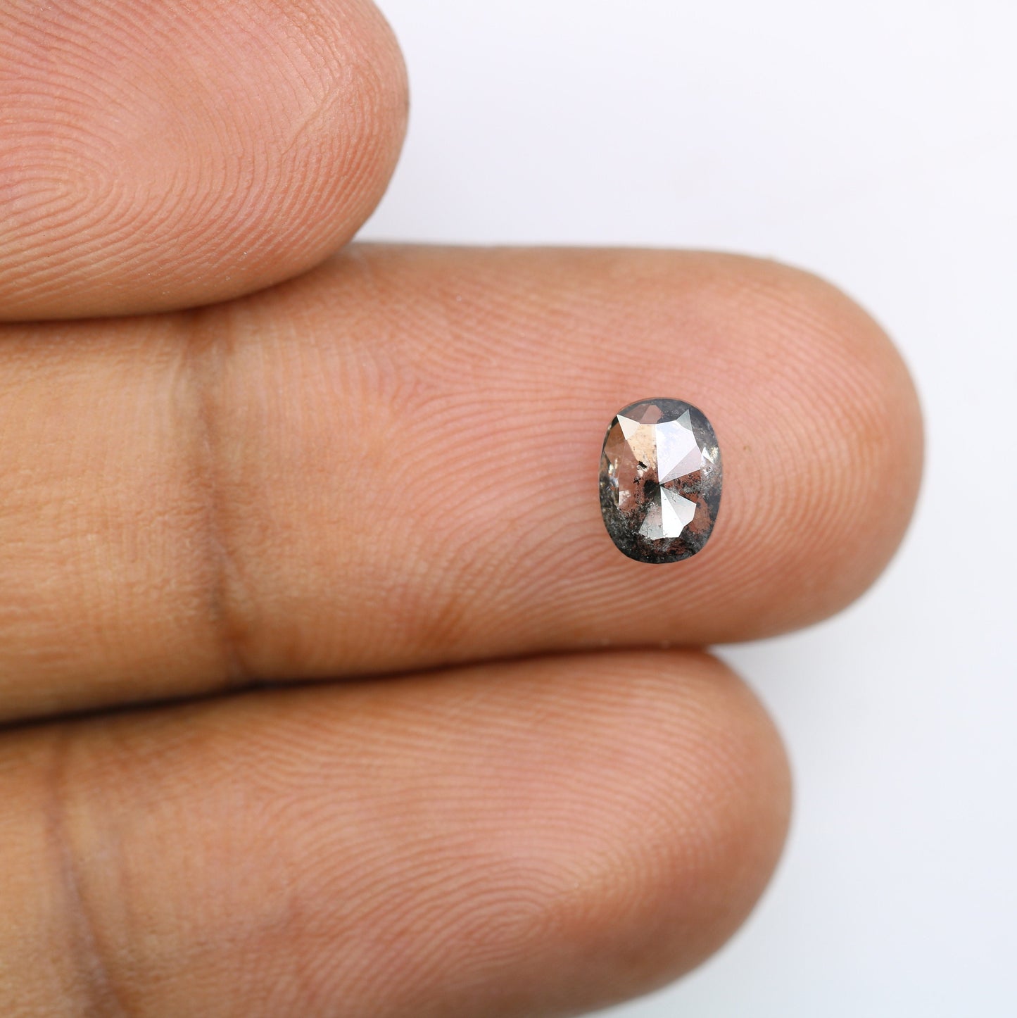 0.86 CT Salt and Pepper Oval Diamond - Engagement Ring Gemstone & Ideal Gift for Girlfriend, Wife, Mother, or Special Woman