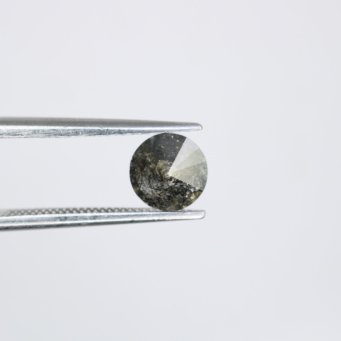 0.74 Carat Natural Black Loose Round Brilliant Cut Salt and Pepper Galaxy Diamond | Ideal for Earrings, Rings, Pendants, and Necklaces