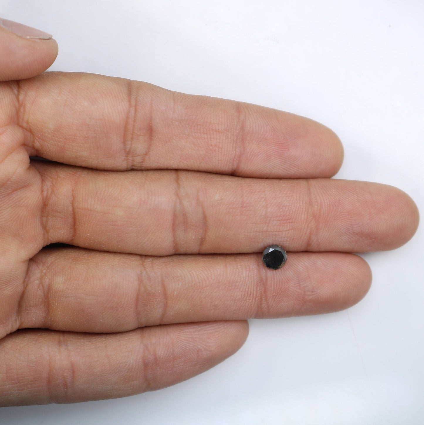 0.74 Carat Natural Black Loose Round Brilliant Cut Salt and Pepper Galaxy Diamond | Ideal for Earrings, Rings, Pendants, and Necklaces