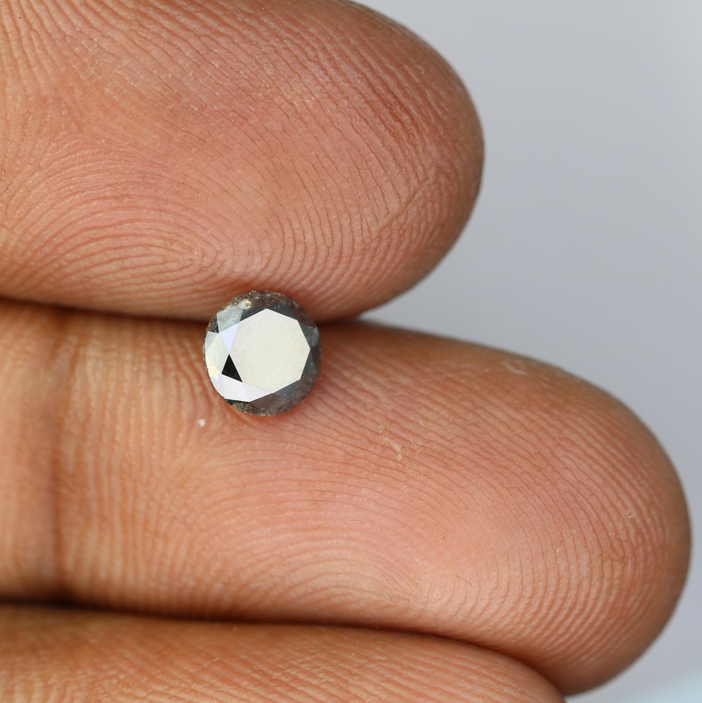 0.74 Carat Natural Black Loose Round Brilliant Cut Salt and Pepper Galaxy Diamond | Ideal for Earrings, Rings, Pendants, and Necklaces