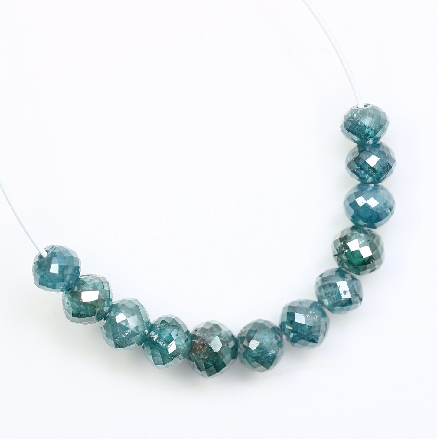 2.55 CT Blue Diamond Beads: Elevate Your Jewelry with AAA Quality Faceted Gems