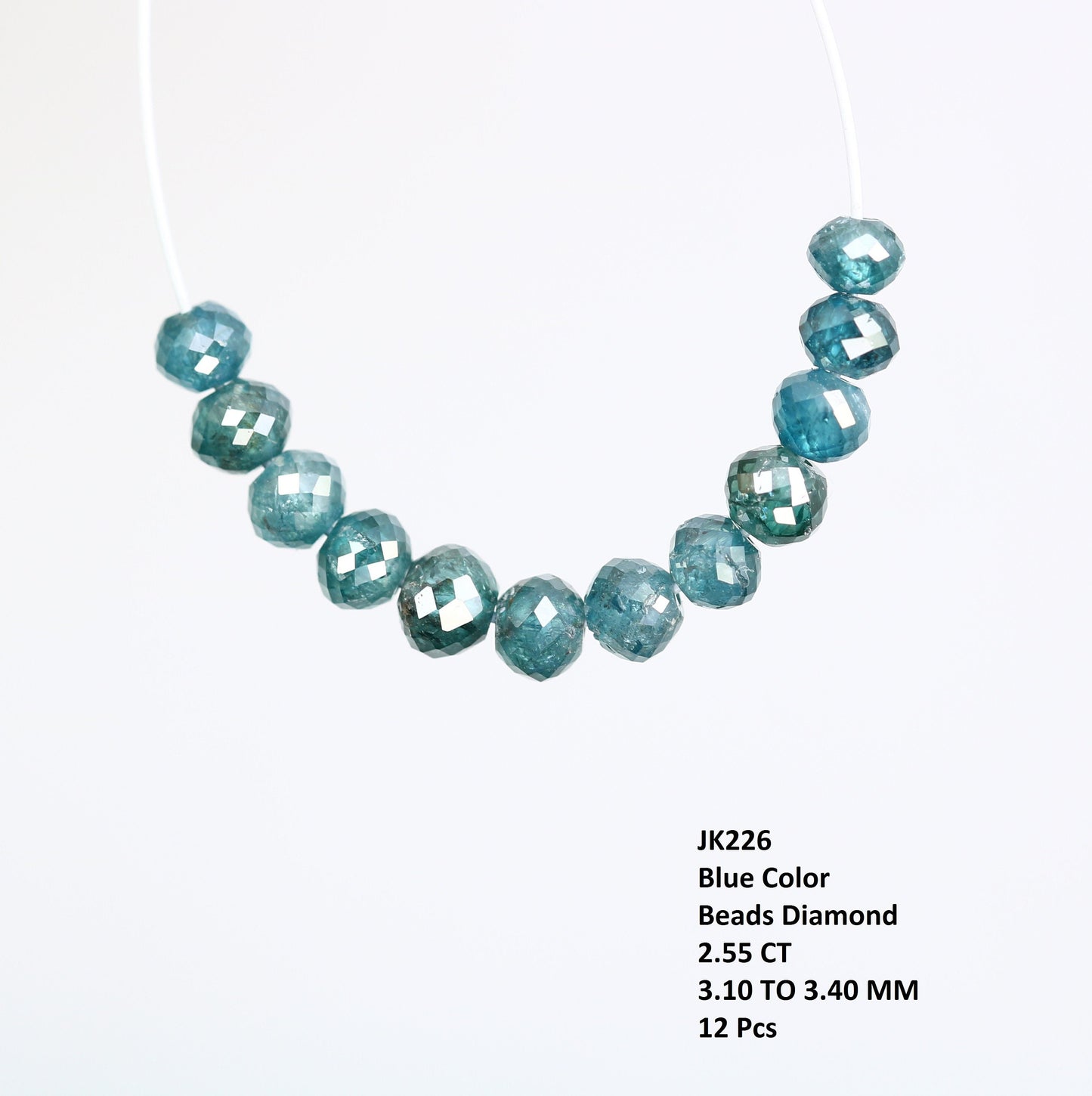 2.55 CT Blue Diamond Beads: Elevate Your Jewelry with AAA Quality Faceted Gems