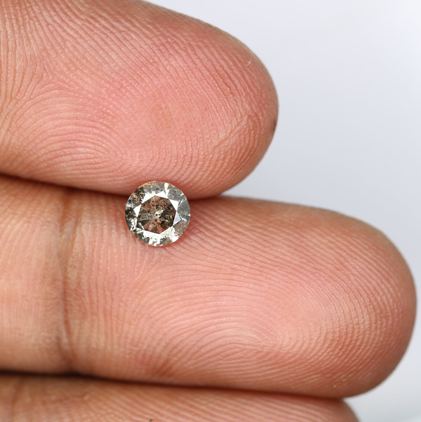 Salt and Pepper Round Brilliant Cut Diamond | Transparent with Excellent Sparkle | Ideal for Gold Engagement Rings