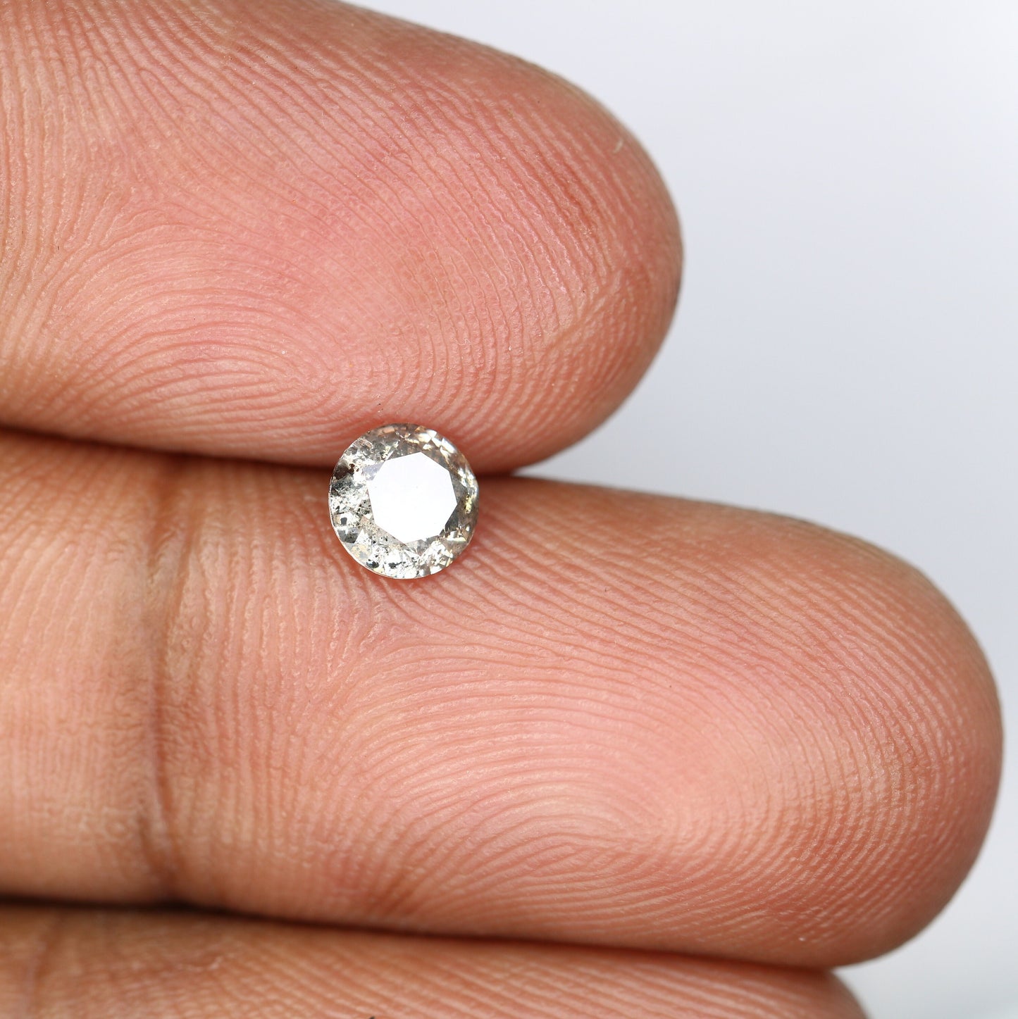 Salt and Pepper Round Brilliant Cut Diamond | Transparent with Excellent Sparkle | Ideal for Gold Engagement Rings