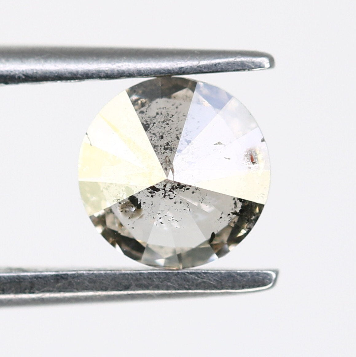 Salt and Pepper Round Brilliant Cut Diamond | Transparent with Excellent Sparkle | Ideal for Gold Engagement Rings