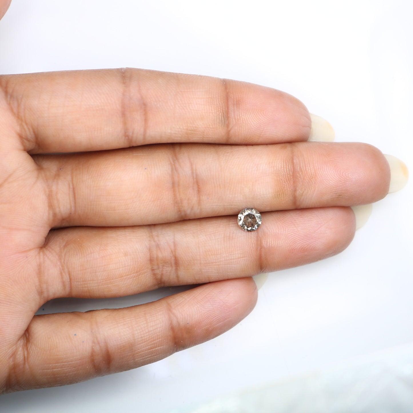 Salt and Pepper Round Brilliant Cut Diamond | Transparent with Excellent Sparkle | Ideal for Gold Engagement Rings