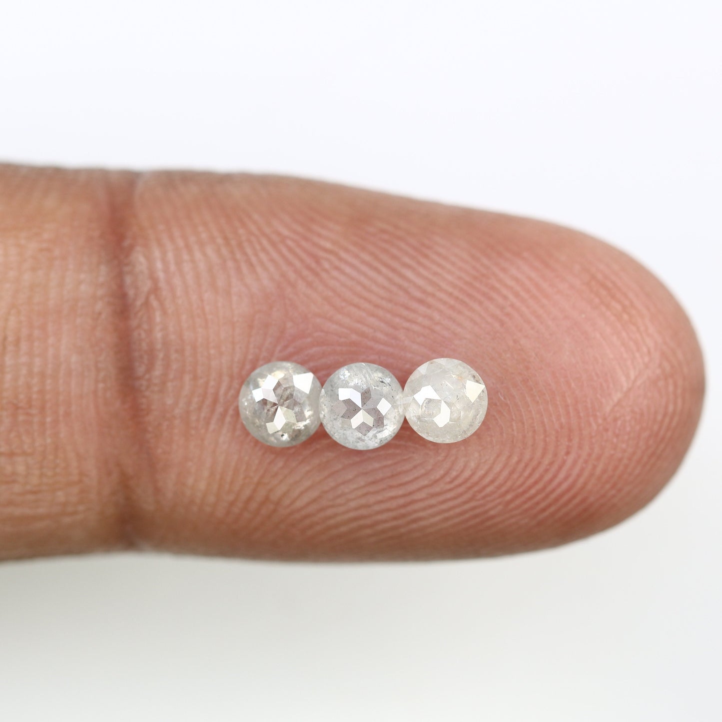 0.89 TCW Loose Grey Rose Cut Round Diamonds For Three Stone Wedding Ring ll Gift For Mother ll Gift For Girlfriend ll Gift For Wife Diamonds