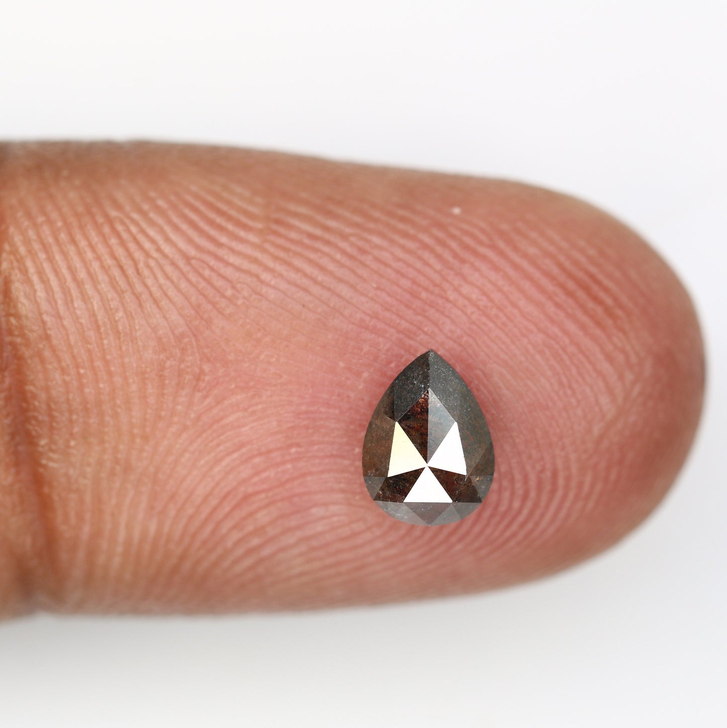 LOOSE PEAR DIAMOND | Natural salt and pepper brilliant cut diamondFor Gold Ring Diamonds