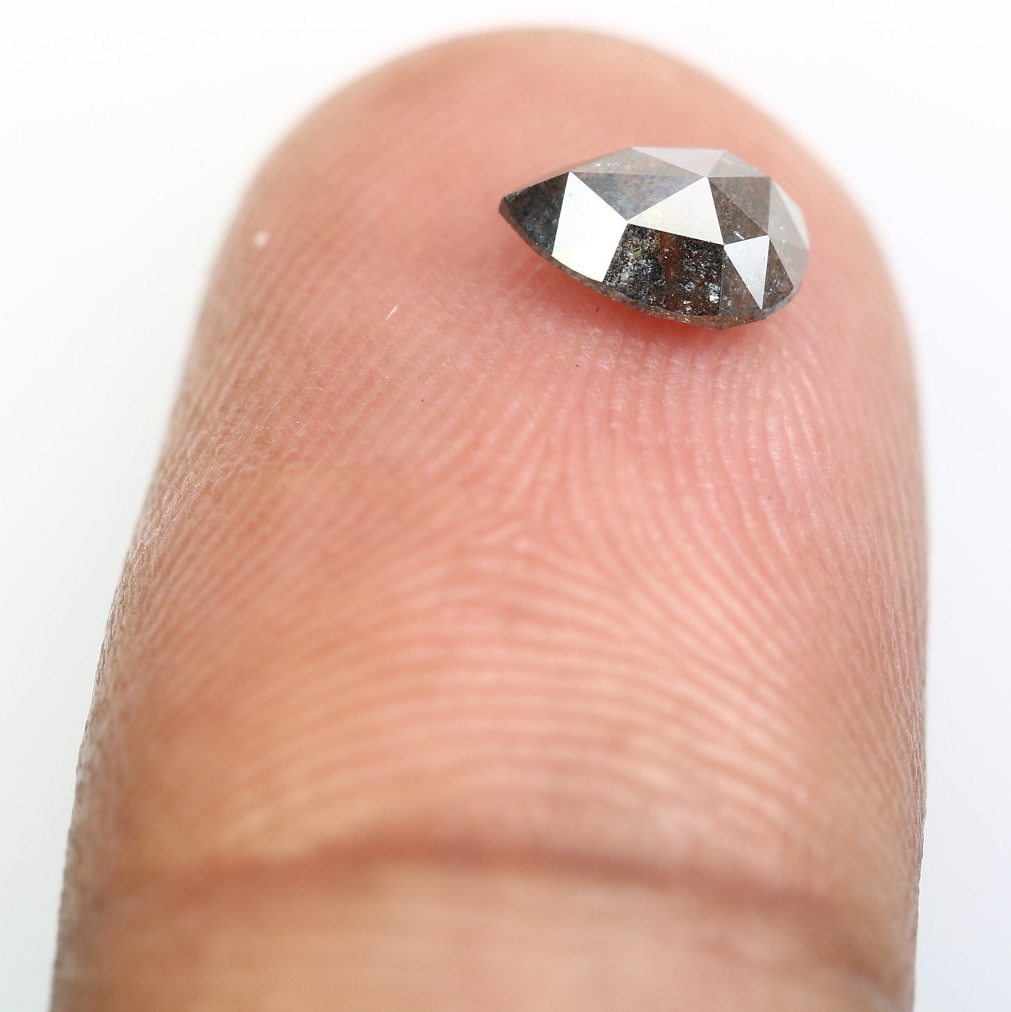 LOOSE PEAR DIAMOND | Natural salt and pepper brilliant cut diamondFor Gold Ring Diamonds