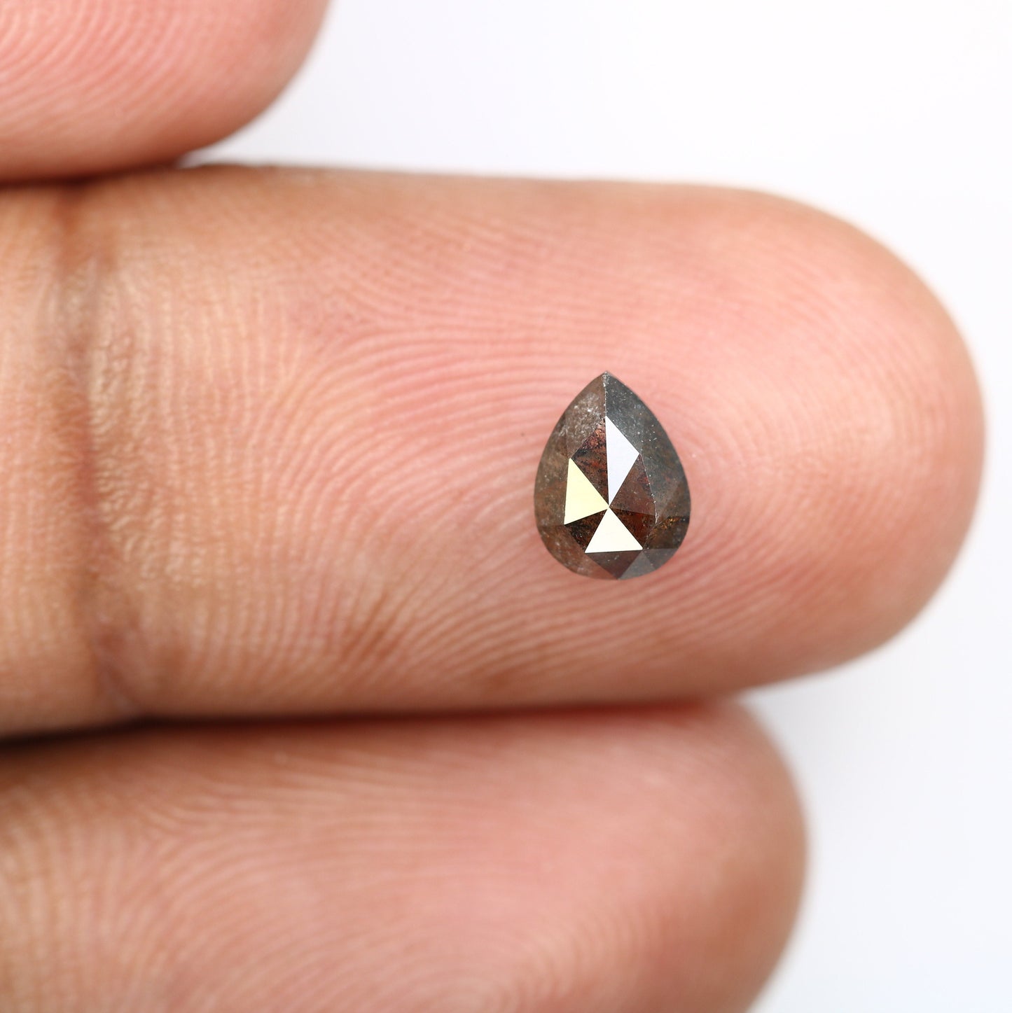 LOOSE PEAR DIAMOND | Natural salt and pepper brilliant cut diamondFor Gold Ring Diamonds