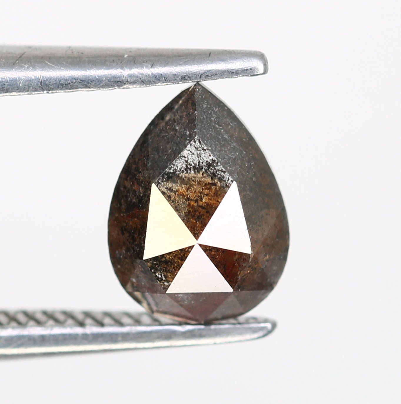 LOOSE PEAR DIAMOND | Natural salt and pepper brilliant cut diamondFor Gold Ring Diamonds