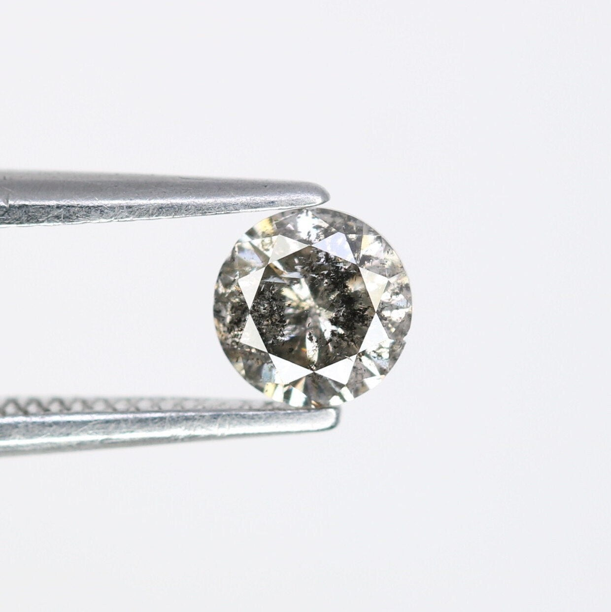 0.41 Carat Round Brilliant Cut Salt and Pepper Diamond | Ideal for Custom Gold Rings | Unique Engagement or Wedding Jewelry