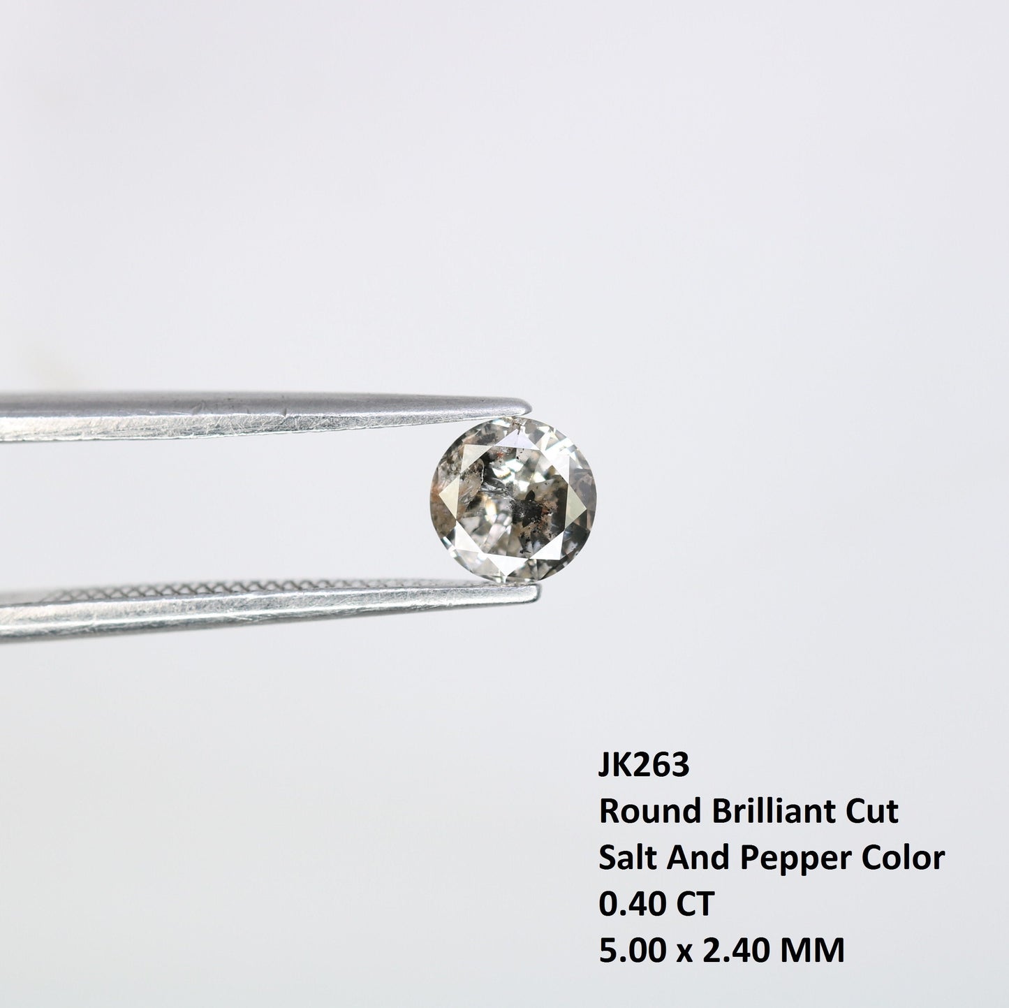 0.40 Carat Salt and Pepper Diamond for Engagement Ring | Perfect for Custom Gold Rings | Unique and Elegant Jewelry