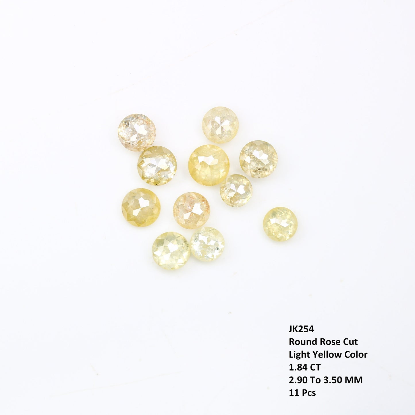 Color Diamonds Old Rose Cut Round/ Yellow Diamond Rose Cut Size Approx 2.9 - 3.5 mm /Rare Diamond CollectionFor Gold Ring Diamonds