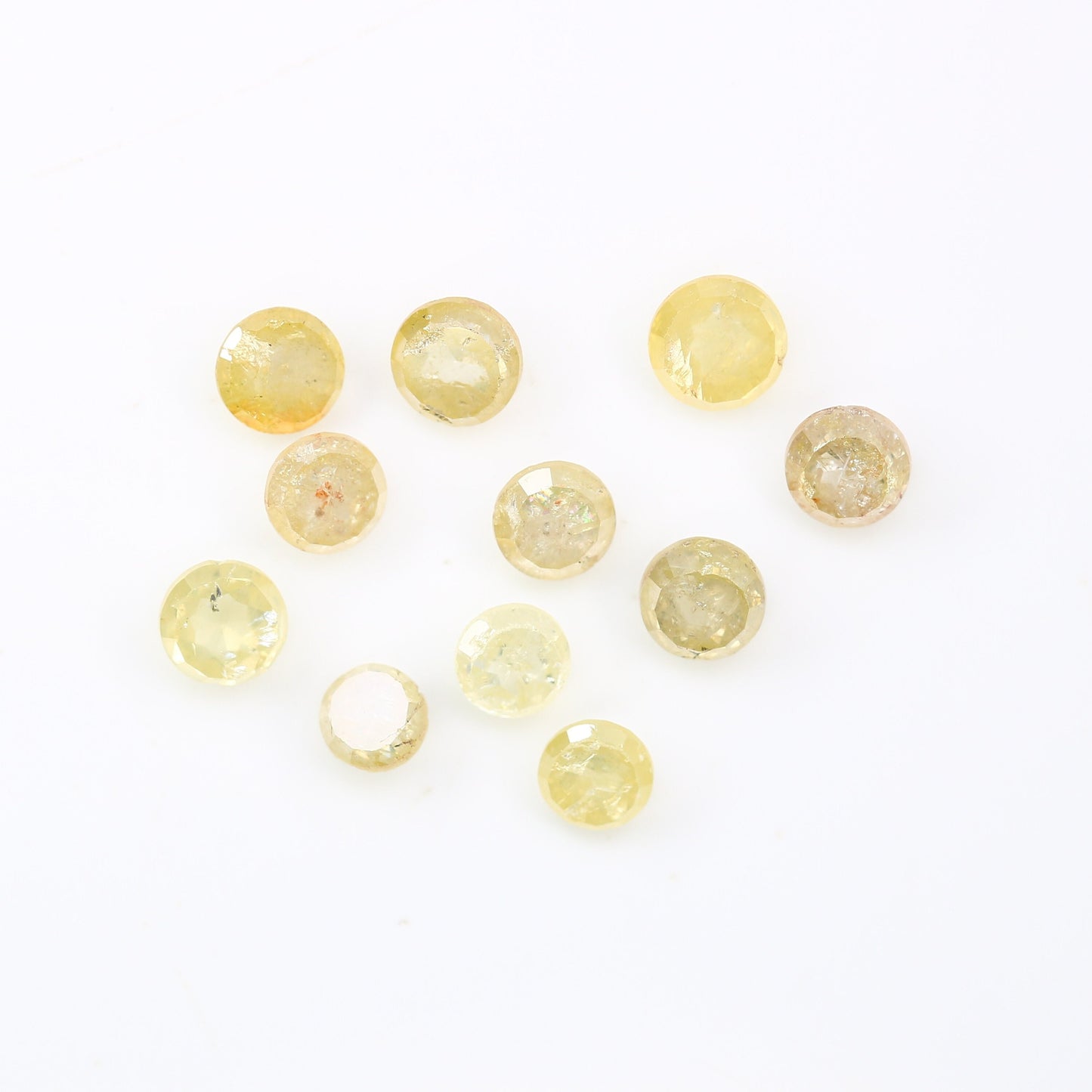 Color Diamonds Old Rose Cut Round/ Yellow Diamond Rose Cut Size Approx 2.9 - 3.5 mm /Rare Diamond CollectionFor Gold Ring Diamonds