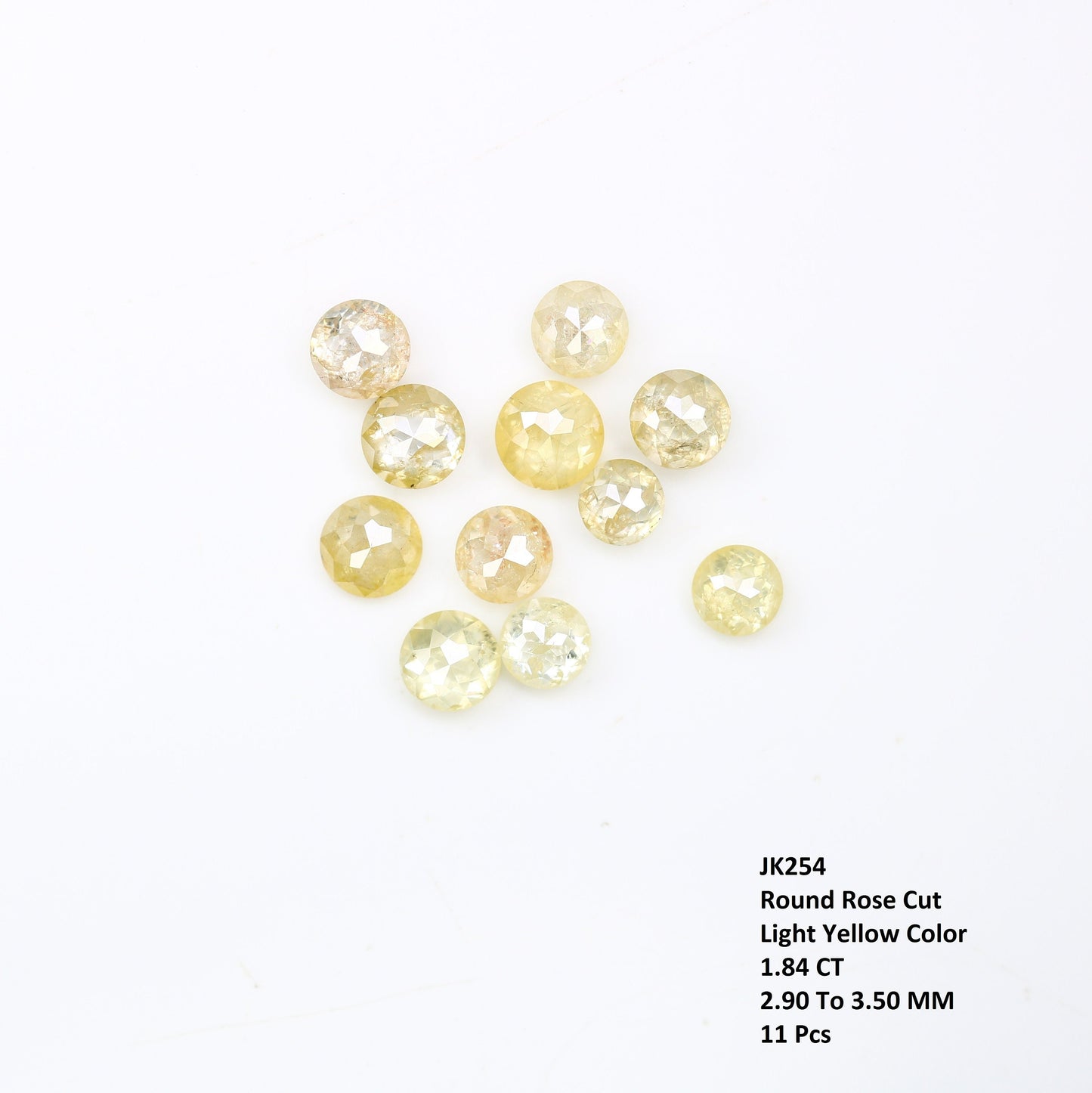 Color Diamonds Old Rose Cut Round/ Yellow Diamond Rose Cut Size Approx 2.9 - 3.5 mm /Rare Diamond CollectionFor Gold Ring Diamonds