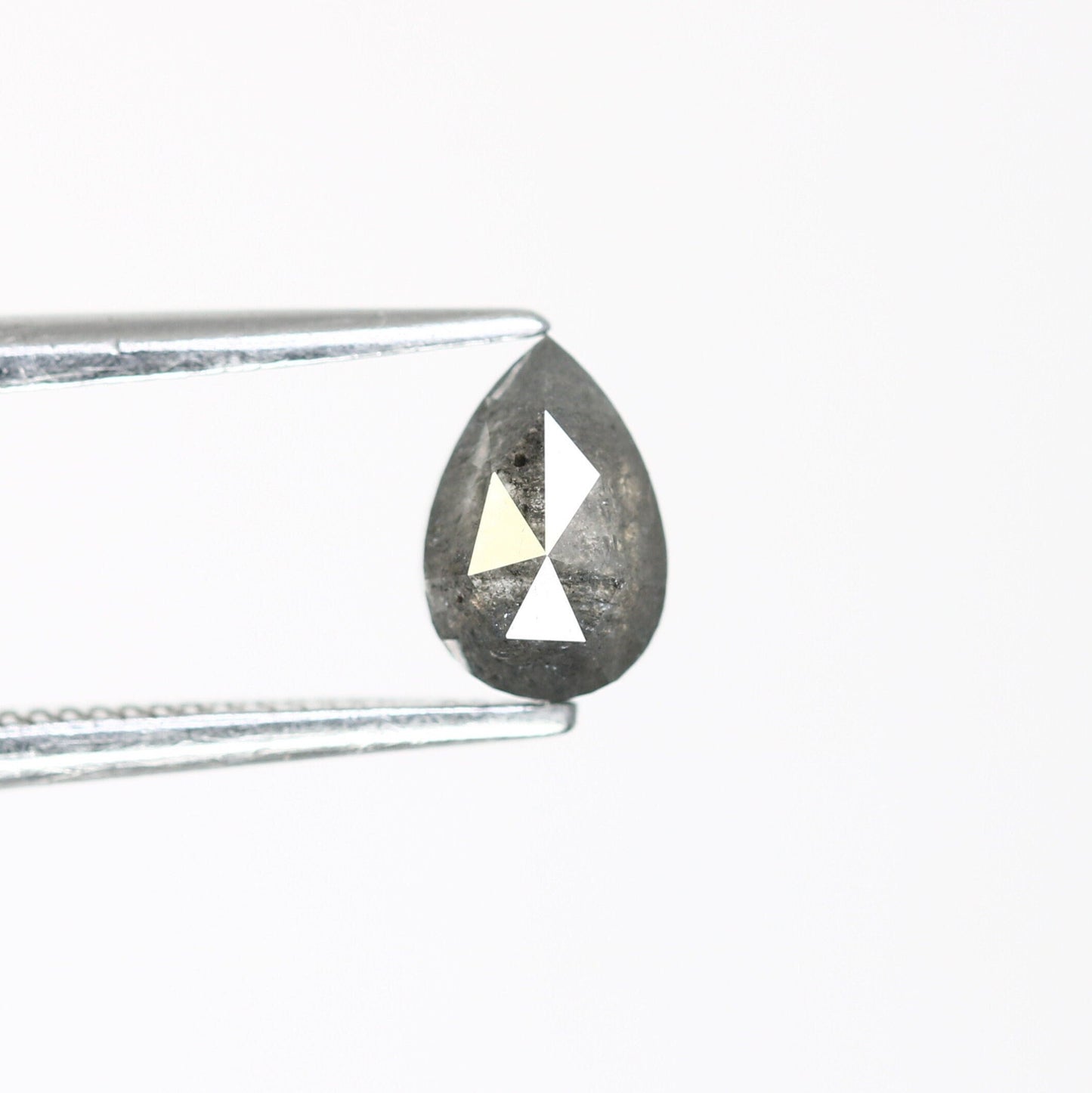 0.59 CT Salt And Pepper Diamond Pear Dainty RingFor Gold Ring Diamonds
