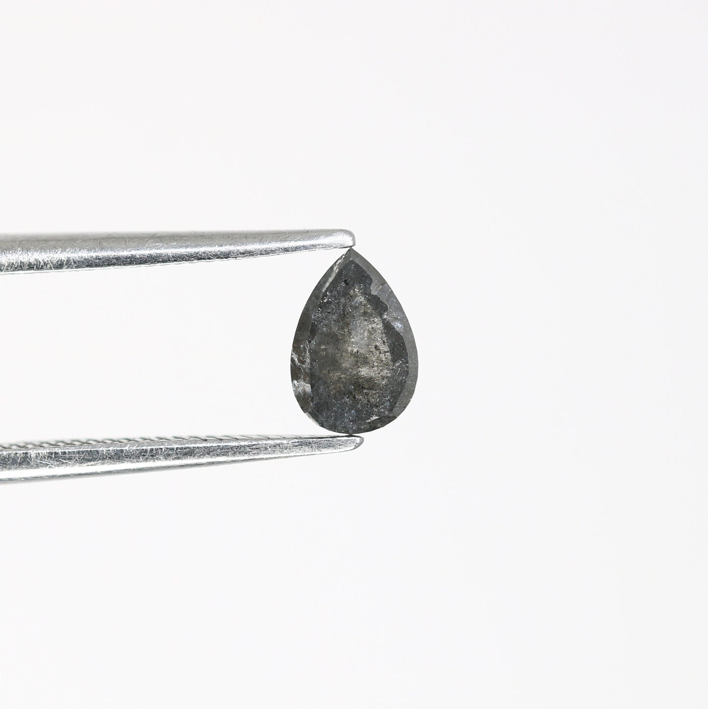 0.59 CT Salt And Pepper Diamond Pear Dainty RingFor Gold Ring Diamonds