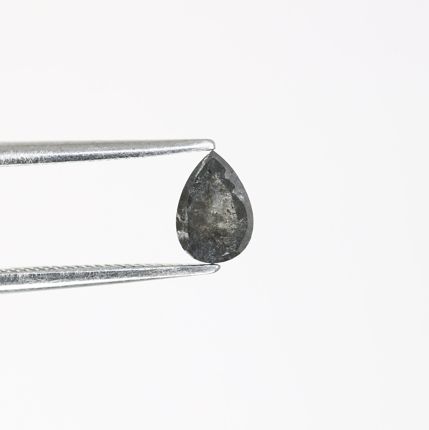0.59 CT Salt And Pepper Diamond Pear Dainty RingFor Gold Ring Diamonds