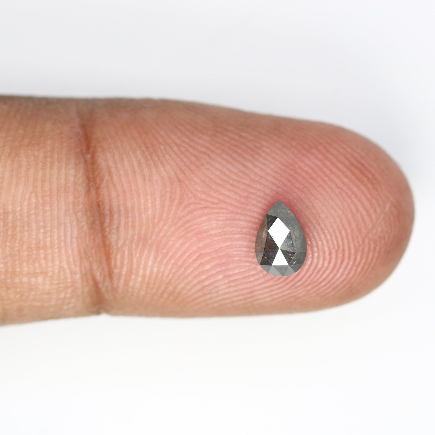 0.59 CT Salt And Pepper Diamond Pear Dainty RingFor Gold Ring Diamonds