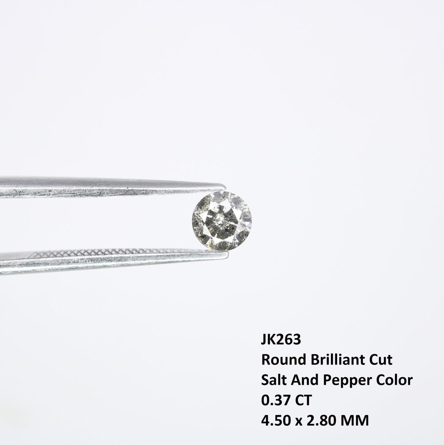 0.37 Carat Round Brilliant Cut Salt and Pepper Diamond | Perfect for Custom Gold Rings | Unique Engagement or Wedding Jewelry