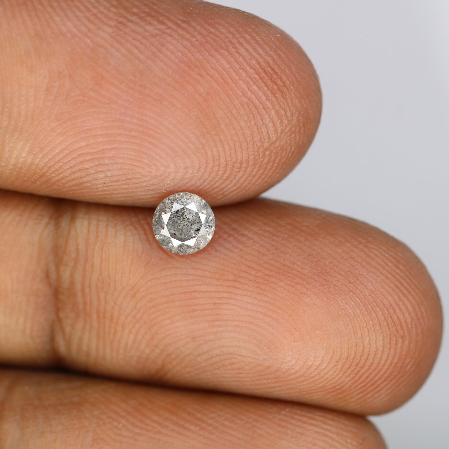 0.47 Carat Round Brilliant Cut Salt and Pepper Diamond | Ideal for Custom Gold Rings | Unique Engagement or Wedding Jewelry