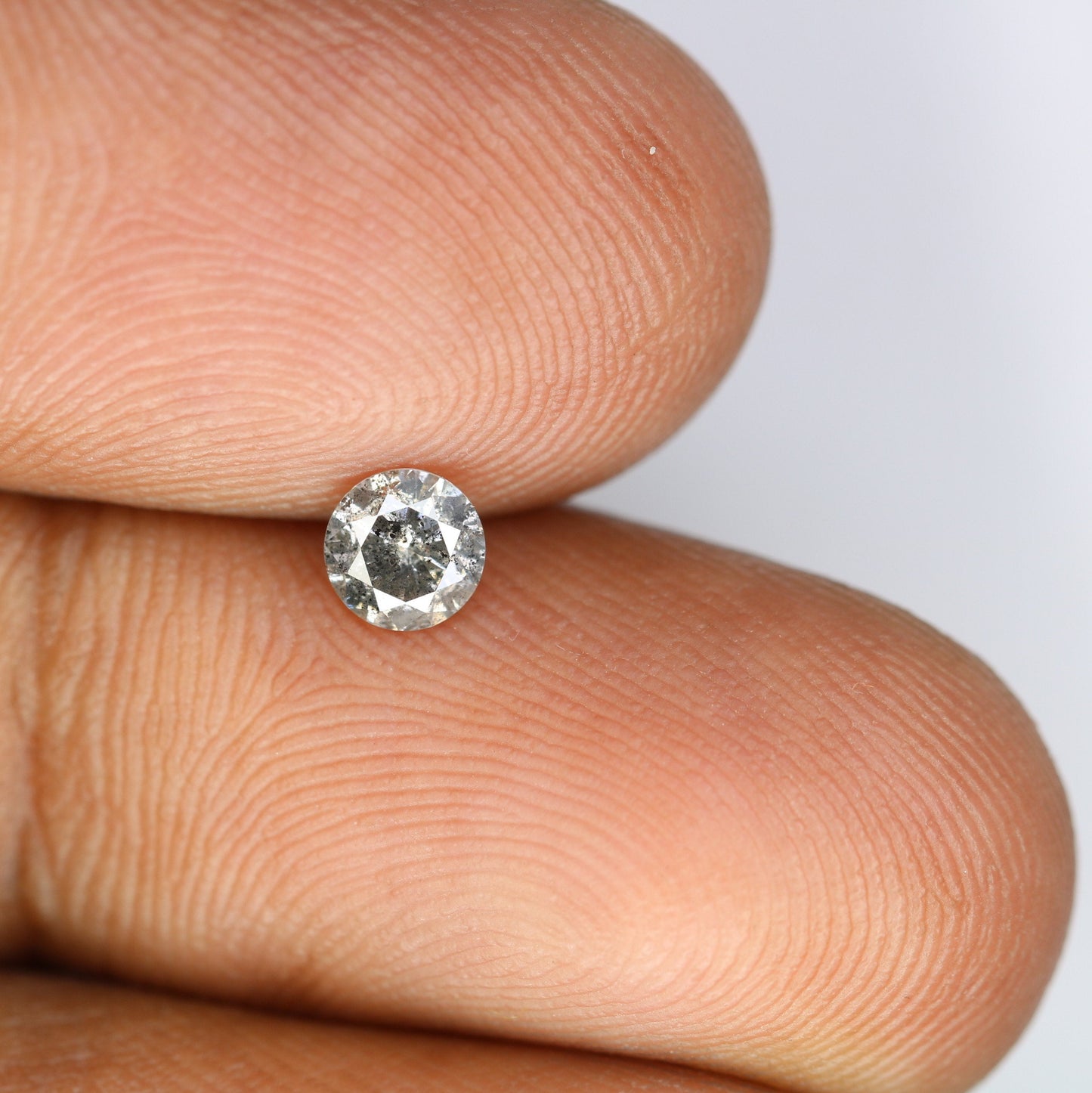 0.37 Carat Round Brilliant Cut Salt and Pepper Diamond | Perfect for Custom Gold Rings | Unique Engagement or Wedding Jewelry