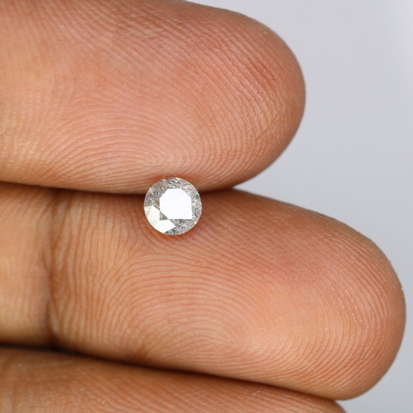 0.47 Carat Round Brilliant Cut Salt and Pepper Diamond | Ideal for Custom Gold Rings | Unique Engagement or Wedding Jewelry