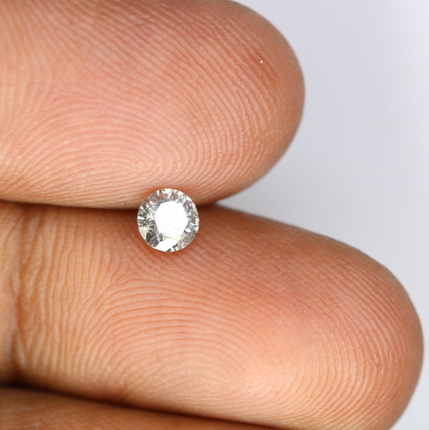 0.37 Carat Round Brilliant Cut Salt and Pepper Diamond | Perfect for Custom Gold Rings | Unique Engagement or Wedding Jewelry