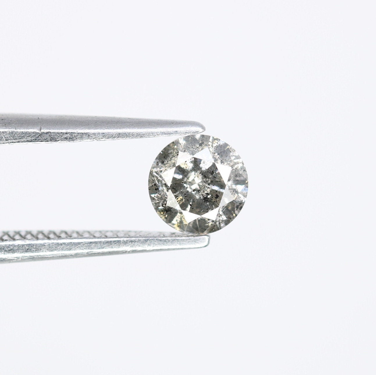 0.37 Carat Round Brilliant Cut Salt and Pepper Diamond | Perfect for Custom Gold Rings | Unique Engagement or Wedding Jewelry
